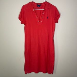 Vintage Ralph Lauren Red Polo Dress Size Large